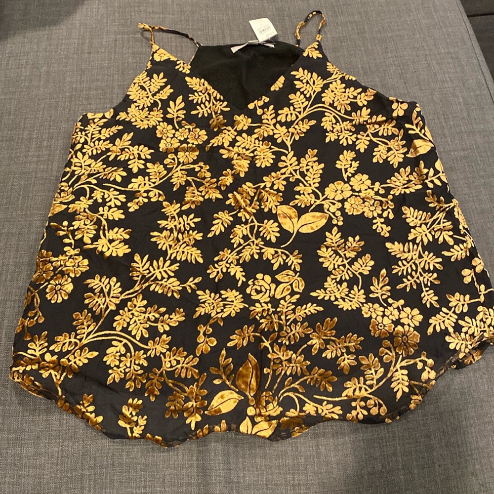LOFT new gold and black dress top